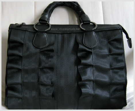 Black Ruffle Handbag
